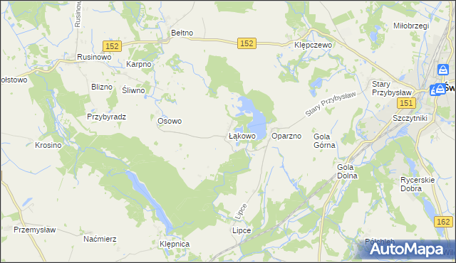 mapa Łąkowo, Łąkowo na mapie Targeo