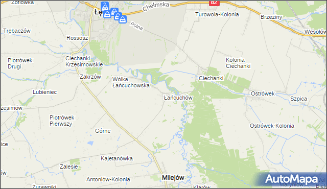 mapa Łańcuchów, Łańcuchów na mapie Targeo