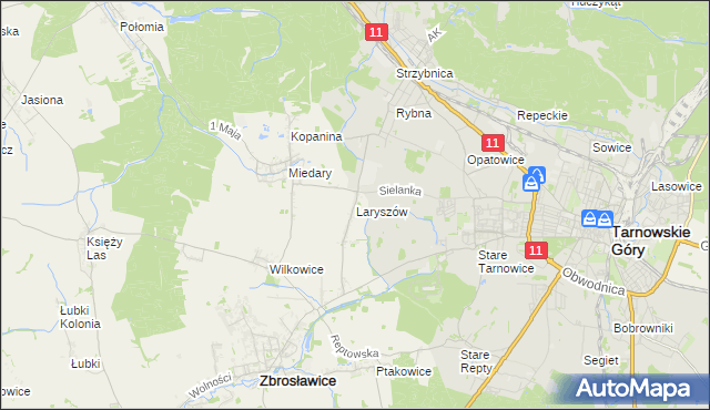 mapa Laryszów, Laryszów na mapie Targeo