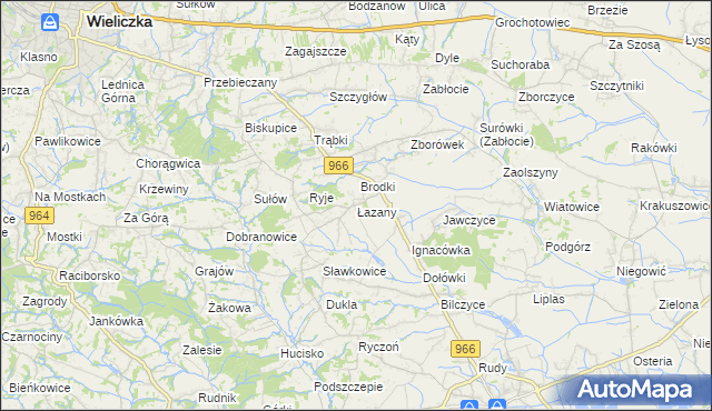 mapa Łazany, Łazany na mapie Targeo