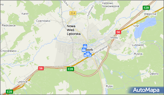 mapa Lębork, Lębork na mapie Targeo