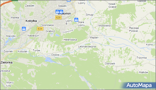 mapa Leśniakowizna, Leśniakowizna na mapie Targeo