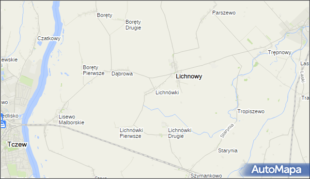 mapa Lichnówki, Lichnówki na mapie Targeo
