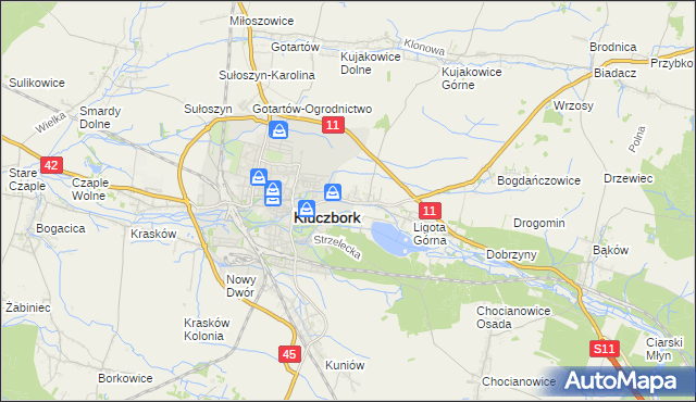 mapa Ligota Zamecka, Ligota Zamecka na mapie Targeo