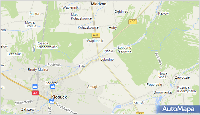 mapa Łobodno, Łobodno na mapie Targeo