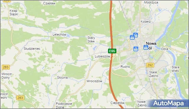 mapa Lubieszów gmina Nowa Sól, Lubieszów gmina Nowa Sól na mapie Targeo