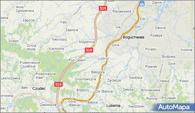 mapa Lutoryż, Lutoryż na mapie Targeo