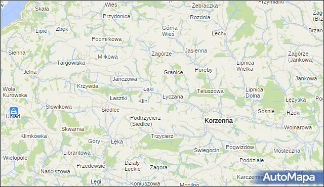 mapa Łyczana, Łyczana na mapie Targeo