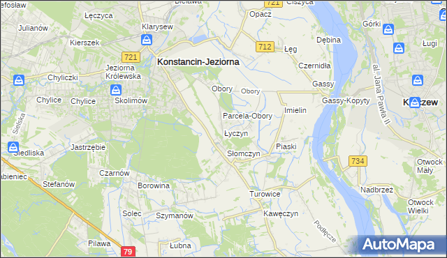 mapa Łyczyn gmina Konstancin-Jeziorna, Łyczyn gmina Konstancin-Jeziorna na mapie Targeo