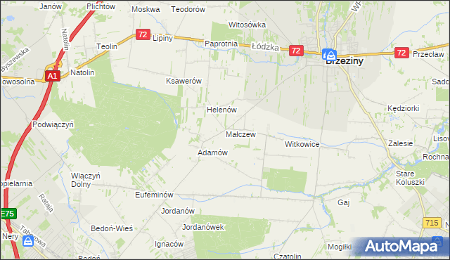 mapa Małczew, Małczew na mapie Targeo