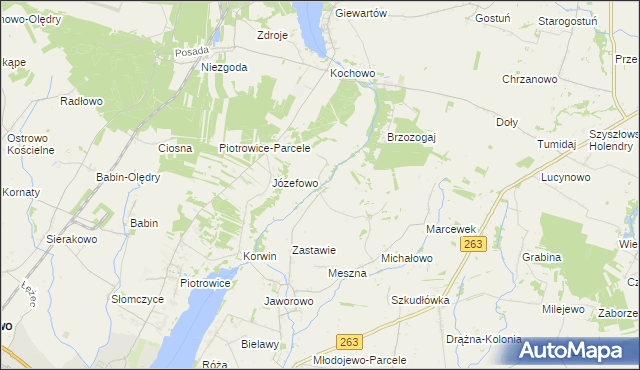 mapa Marcewo, Marcewo na mapie Targeo