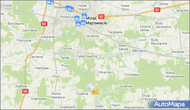 mapa Marianka gmina Mińsk Mazowiecki, Marianka gmina Mińsk Mazowiecki na mapie Targeo