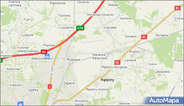 mapa Marianka Rędzińska, Marianka Rędzińska na mapie Targeo