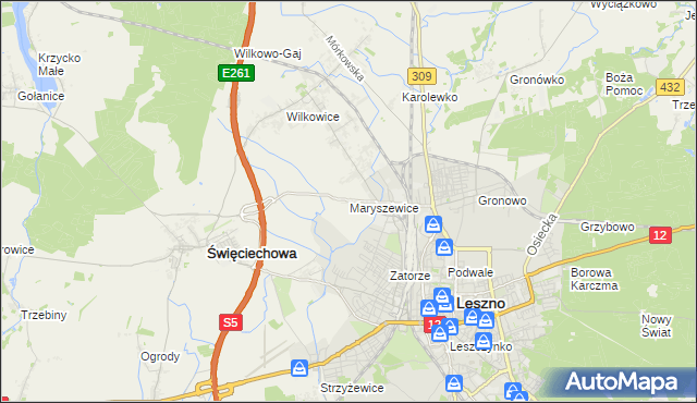 mapa Maryszewice, Maryszewice na mapie Targeo