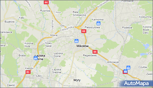 mapa Mikołów, Mikołów na mapie Targeo