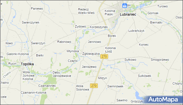 mapa Milżynek, Milżynek na mapie Targeo