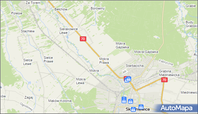 mapa Mokra Prawa, Mokra Prawa na mapie Targeo