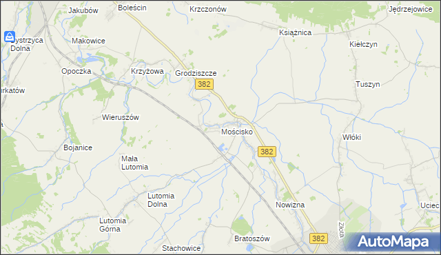 mapa Mościsko gmina Dzierżoniów, Mościsko gmina Dzierżoniów na mapie Targeo