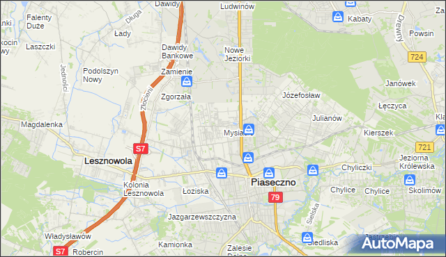 mapa Mysiadło, Mysiadło na mapie Targeo