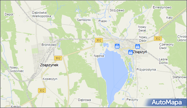 mapa Nądnia, Nądnia na mapie Targeo