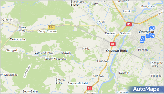 mapa Nakły, Nakły na mapie Targeo