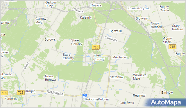 mapa Nowe Chrusty, Nowe Chrusty na mapie Targeo