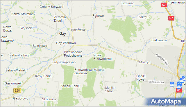 mapa Nowe Przewodowo, Nowe Przewodowo na mapie Targeo