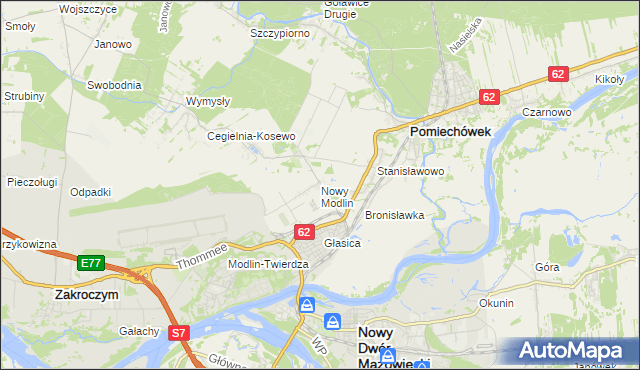 mapa Nowy Modlin, Nowy Modlin na mapie Targeo