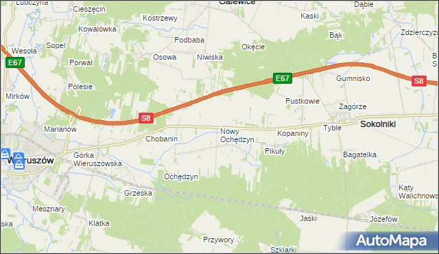 mapa Nowy Ochędzyn, Nowy Ochędzyn na mapie Targeo