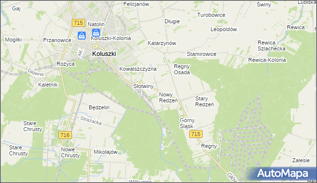 mapa Nowy Redzeń, Nowy Redzeń na mapie Targeo