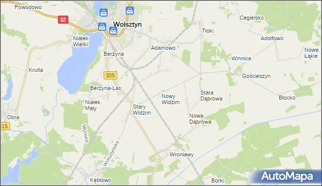 mapa Nowy Widzim, Nowy Widzim na mapie Targeo