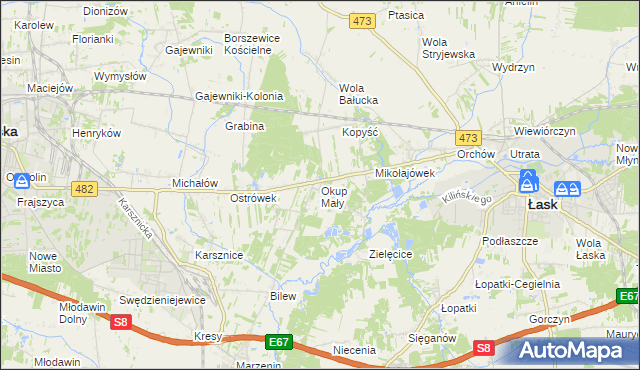 mapa Okup Mały, Okup Mały na mapie Targeo