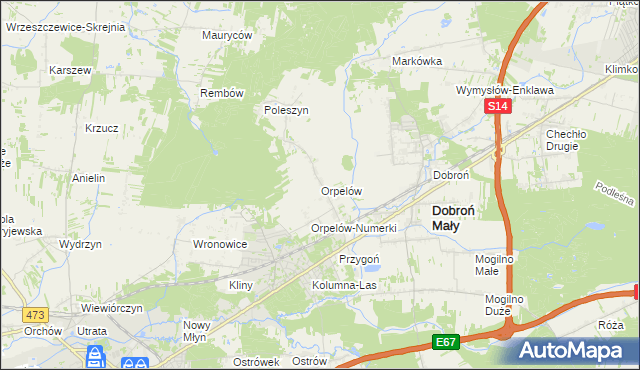 mapa Orpelów, Orpelów na mapie Targeo