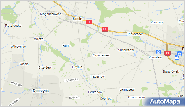 mapa Orpiszewek, Orpiszewek na mapie Targeo