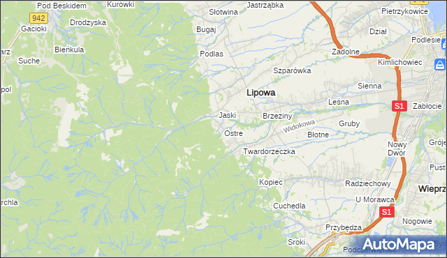 mapa Ostre, Ostre na mapie Targeo