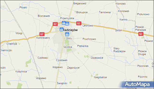 mapa Plebanka gmina Radziejów, Plebanka gmina Radziejów na mapie Targeo