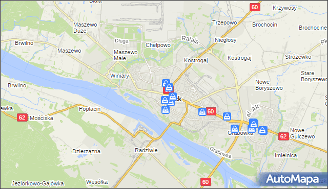mapa Płock, Płock na mapie Targeo