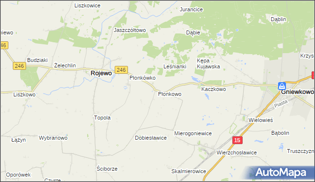 mapa Płonkowo, Płonkowo na mapie Targeo