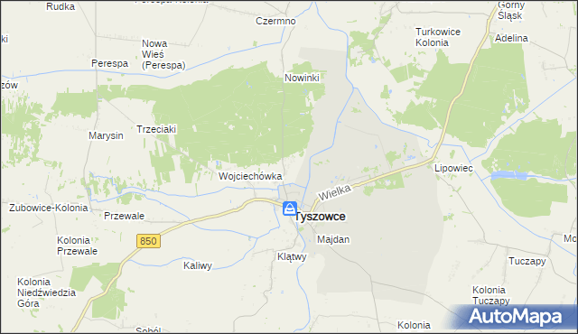 mapa Podbór gmina Tyszowce, Podbór gmina Tyszowce na mapie Targeo