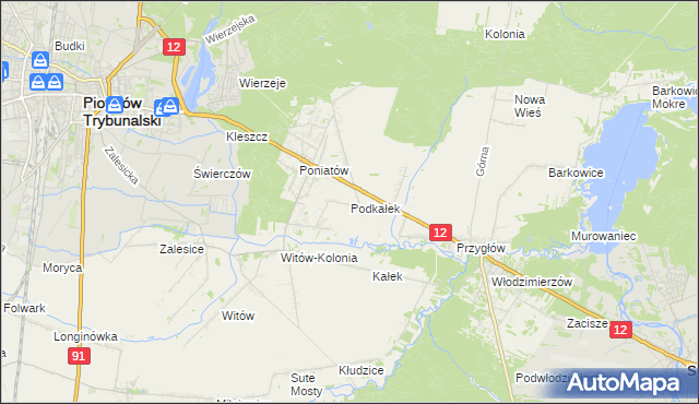 mapa Podkałek, Podkałek na mapie Targeo
