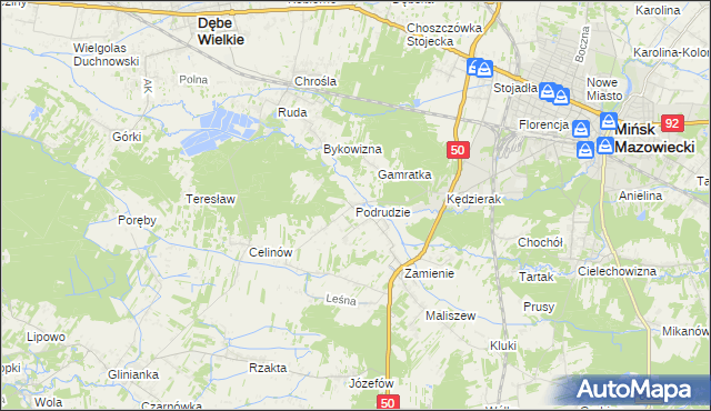 mapa Podrudzie, Podrudzie na mapie Targeo