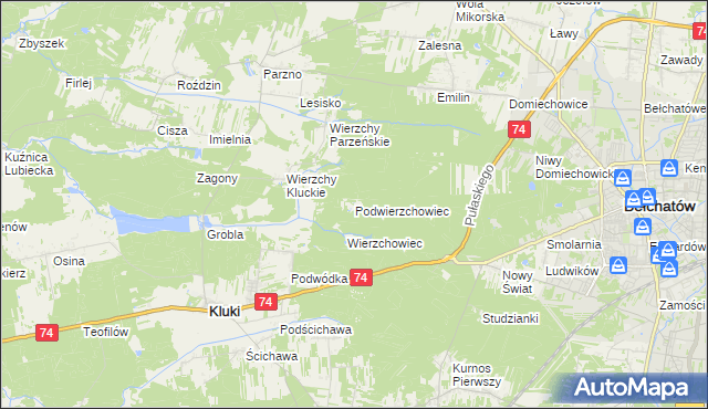 mapa Podwierzchowiec, Podwierzchowiec na mapie Targeo