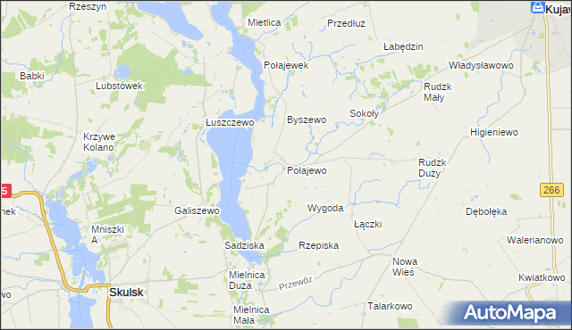 mapa Połajewo gmina Piotrków Kujawski, Połajewo gmina Piotrków Kujawski na mapie Targeo