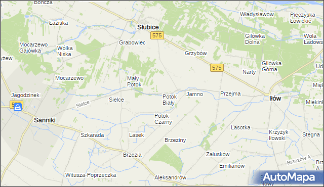 mapa Potok Biały, Potok Biały na mapie Targeo