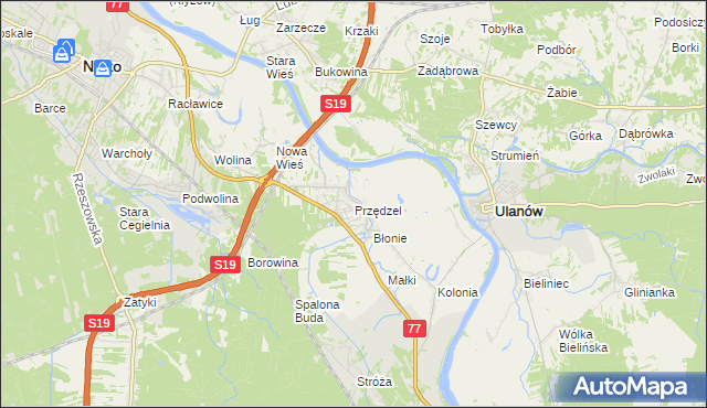 mapa Przędzel, Przędzel na mapie Targeo