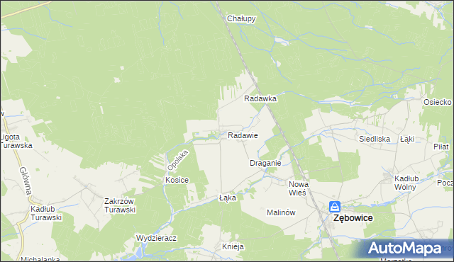 mapa Radawie, Radawie na mapie Targeo