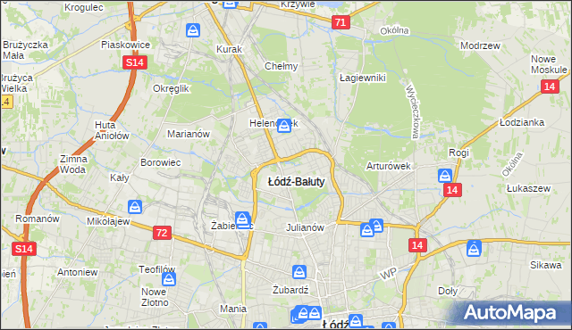 mapa Radogoszcz gmina Łódź, Radogoszcz gmina Łódź na mapie Targeo