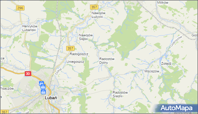 mapa Radostów Dolny, Radostów Dolny na mapie Targeo