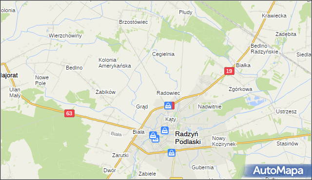 mapa Radowiec, Radowiec na mapie Targeo