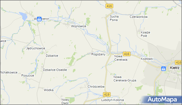 mapa Rogożany, Rogożany na mapie Targeo